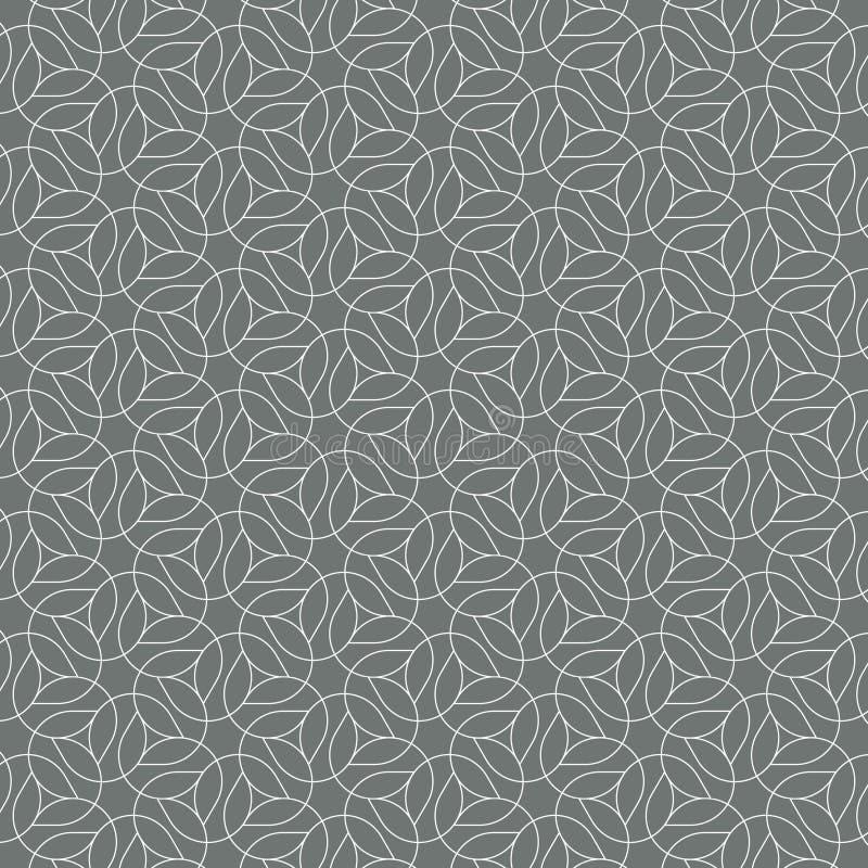 Linjär vektormönster som upprepar abstrakt kedja på hexagonform eller abstrakt blomma. mönstret är rent för typlutskrift stock illustrationer