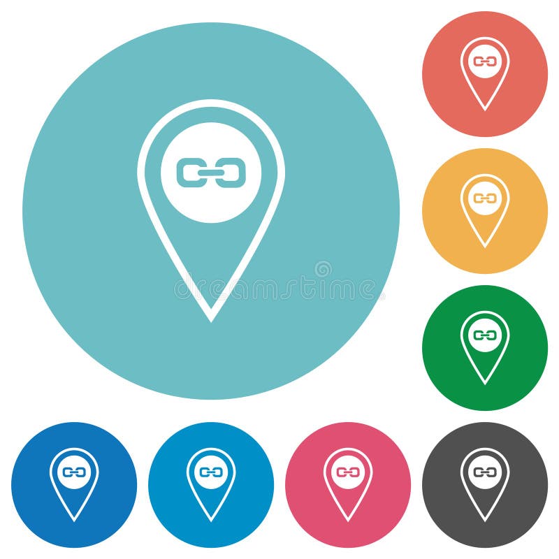 Link GPS location flat round icons royalty free illustration