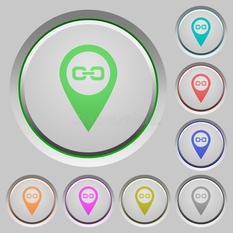 Link GPS map location push buttons stock illustration