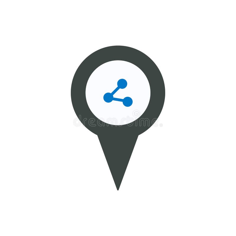 Link location marker pin place point share icon stock illustration
