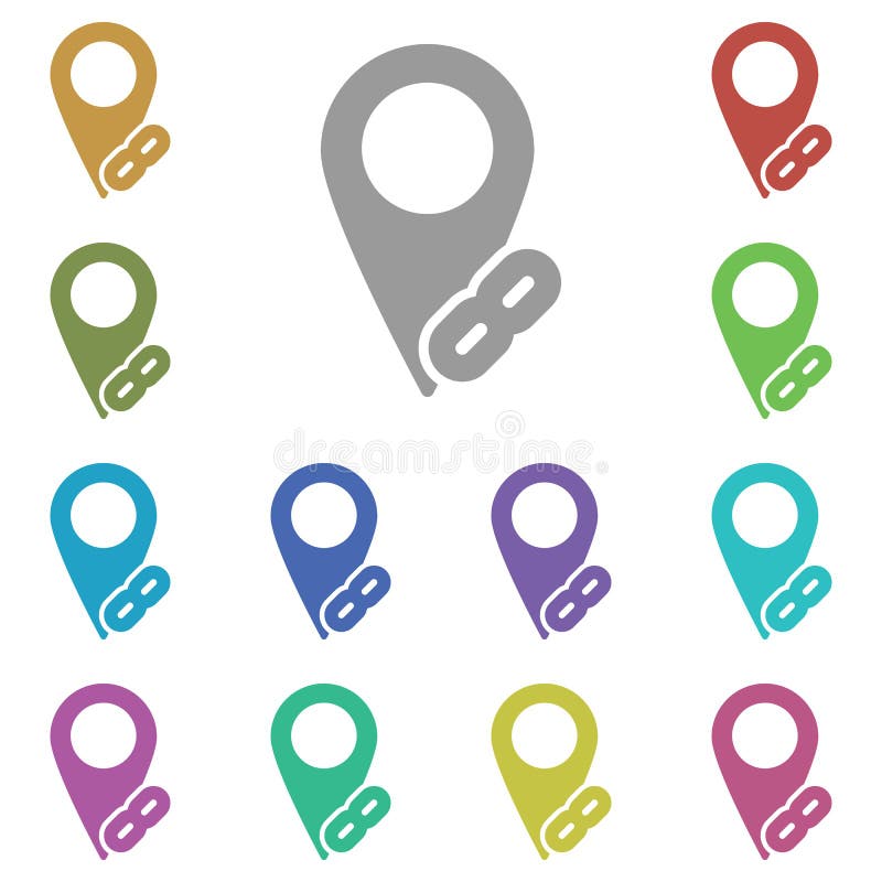Link, Location Multi Color Icon. Simple Glyph, Flat Vector of Location