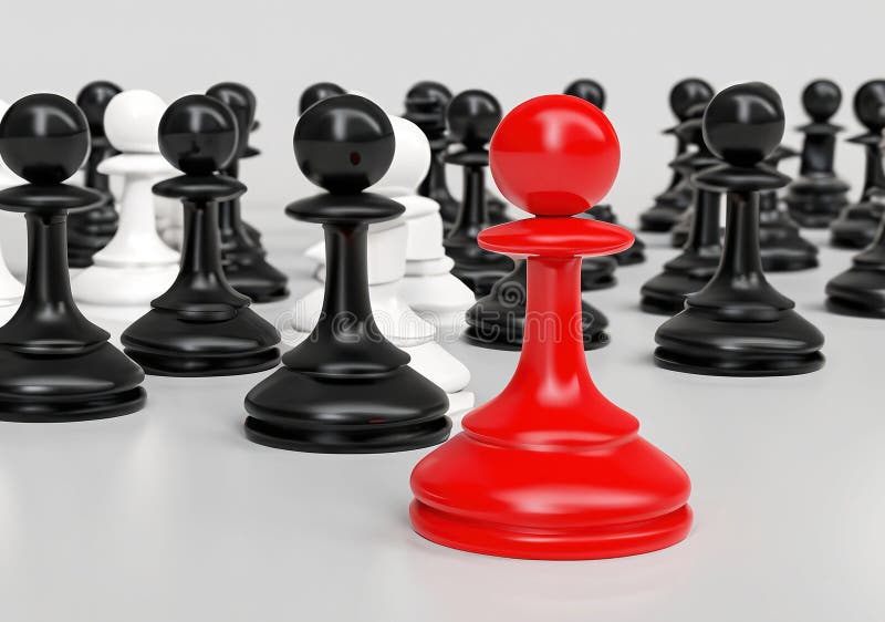 Link Title Leadership Concept Red Pawn of Chess Standing Stock ...