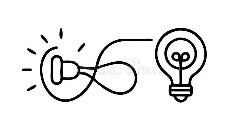 Linked Idea Lightbulbs Icon Vector for Connected Concepts, vector design Generative AI royalty free illustration