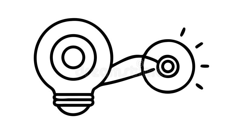 Linked Lightbulbs Icon for Collaborative Innovation, vector design Generative AI stock illustration