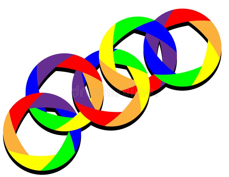 Linked Rainbow Rings royalty free illustration