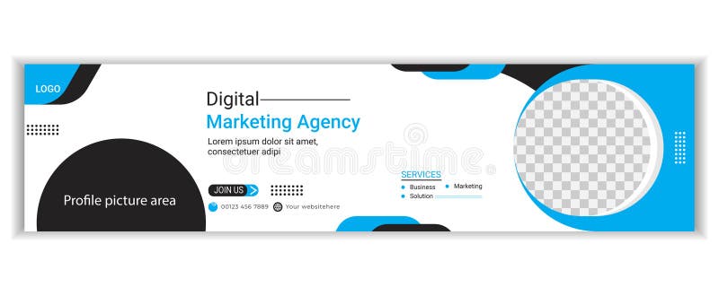 LinkedIn banner desig for Digital marketing agency royalty free illustration