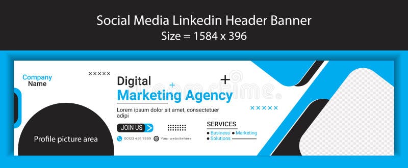 LinkedIn banner professional LinkedIn cover photo background stock illustration