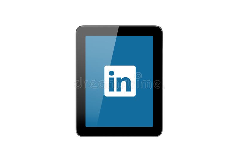 LinkedIn Icon on Tablet Pc royalty free stock photos