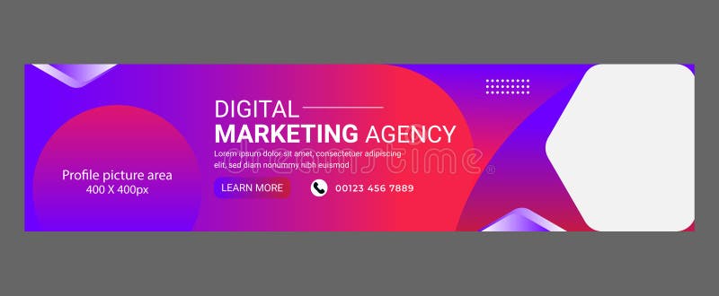 LinkedIn profile Banner design for Digital Marketing agency editable custom graphics template. Digital marketing linkedin banner stock images, royalty-free photos and pictures