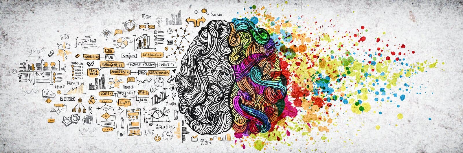 Links-rechts menselijk hersenenconcept, geweven illustratie Creatief linker en juist deel van menselijke hersenen, emotial en log Links-rechts menselijk hersenenconcept, geweven illustratie Creatief linker en juist deel van menselijke hersenen, emotial en log