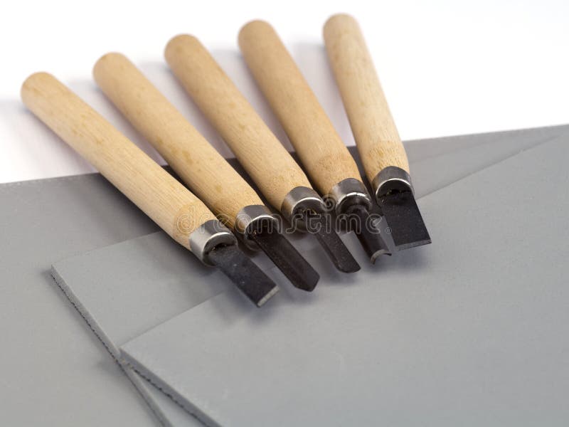 Linocut Materials and Tools Stock Image Image of background, arts