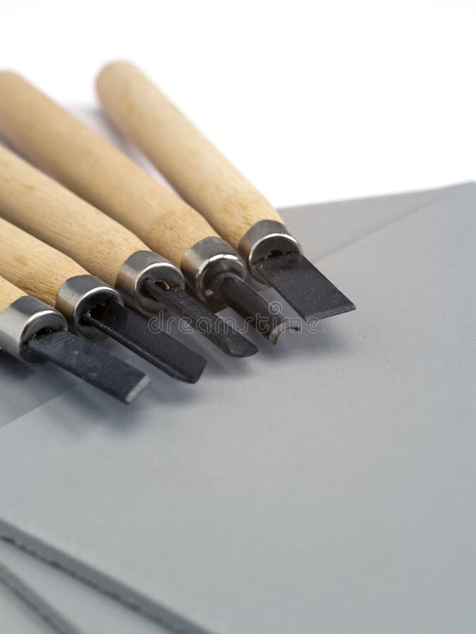 Linocut Materials and Tools Stock Photo Image of pastime, lino 113073146