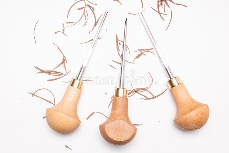 Set of Linocut Tools on a Dark Table with Copy Space Stock Image - Image of  lino, workshop: 216915727