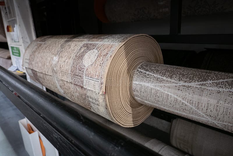 Linoleum or carpet rotating machine in a mall royalty free stock photo