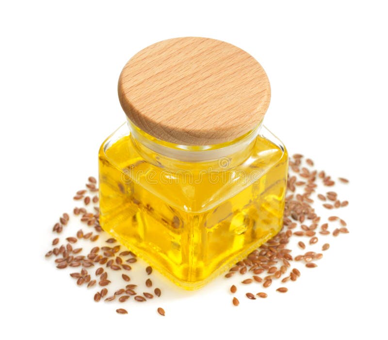 Linseed Oil in Bottle Isolated on White Stock Photo Image of isolated