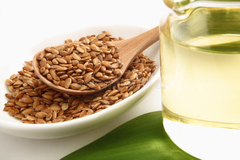 Linseed Oil And Roast Linseed Stock Photo Image of golden, flax 59138956