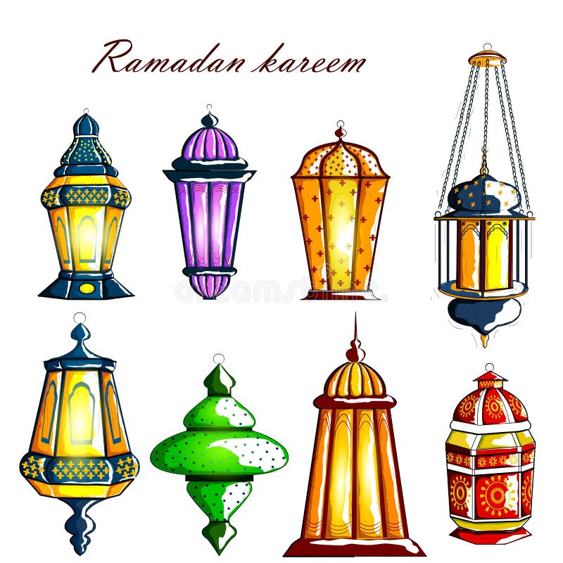 Linterna árabe decorada para el Ramadan Kareem libre illustration
