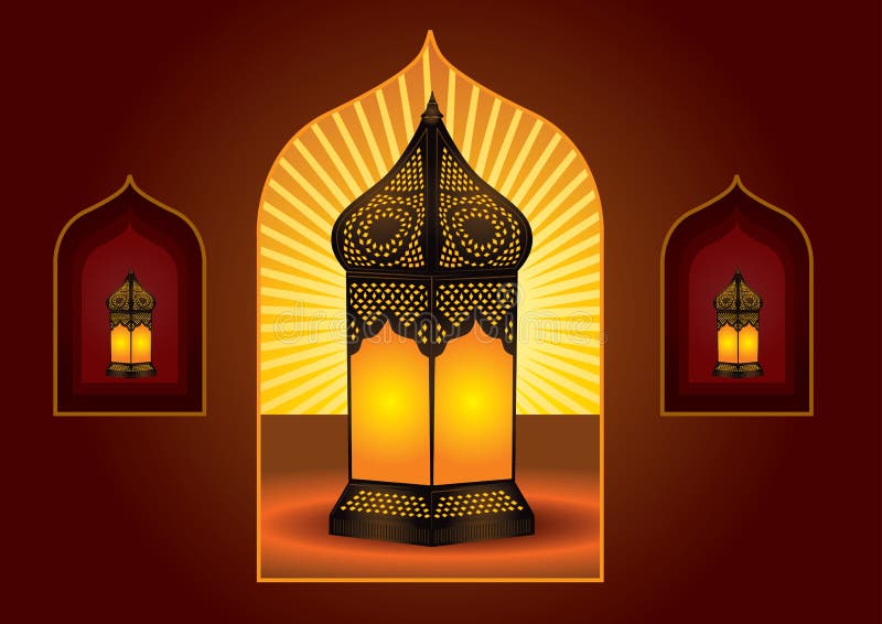 Linterna árabe colorida e intrincada libre illustration