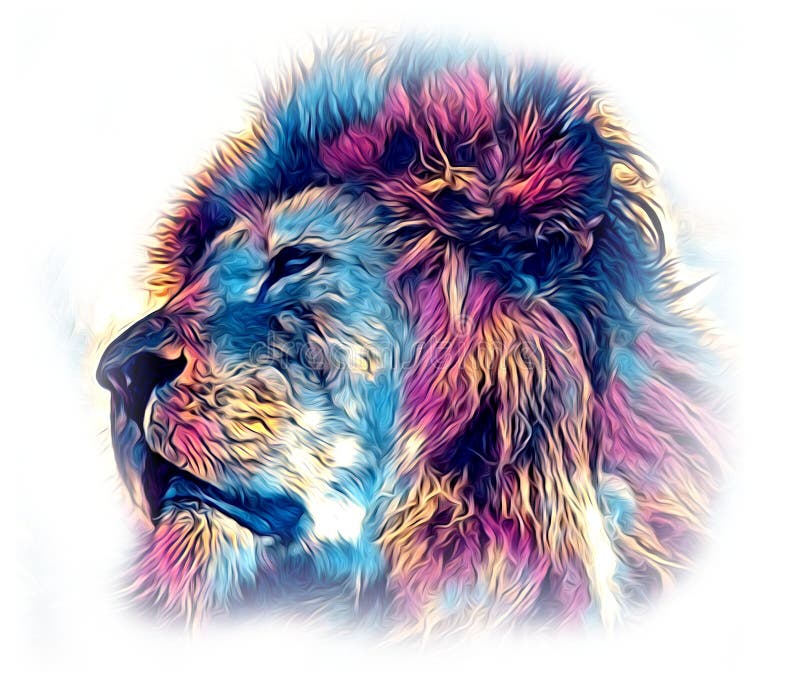 Lion Art Illustration Drawing Animal Funny Design Stock Illustration -  Illustration of furious, profile: 125261726