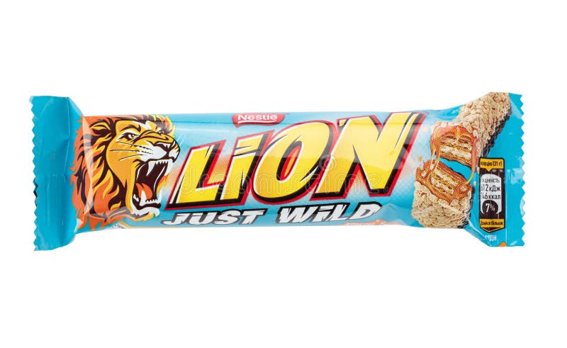 Lion Bar Isolated on White. Lion is a Chocolate Bar Confection that is  Manufactured by Nestle Editorial Photo - Image of brown, lion: 139209006