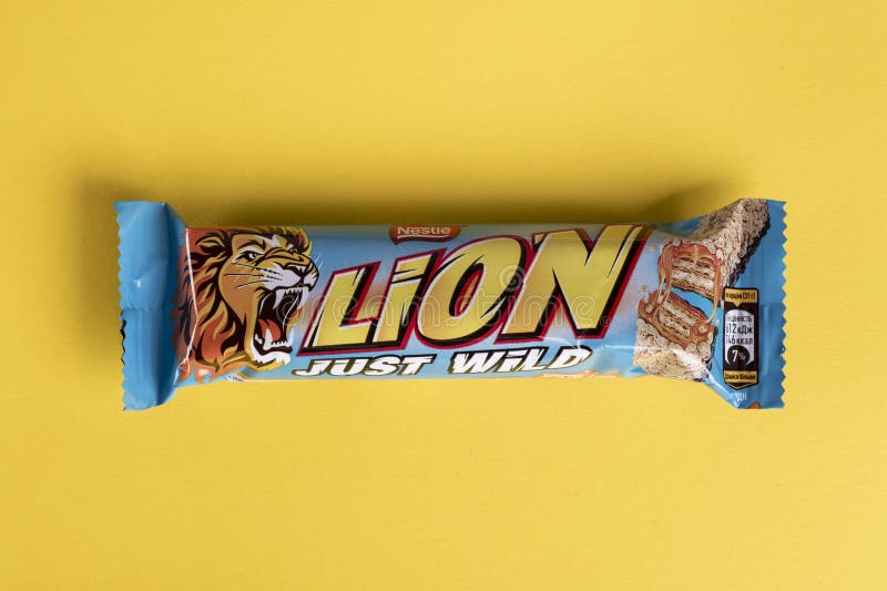 Lion Bar Isolated on White. Lion is a Chocolate Bar Confection that is  Manufactured by Nestle Editorial Photo - Image of brown, lion: 139209006