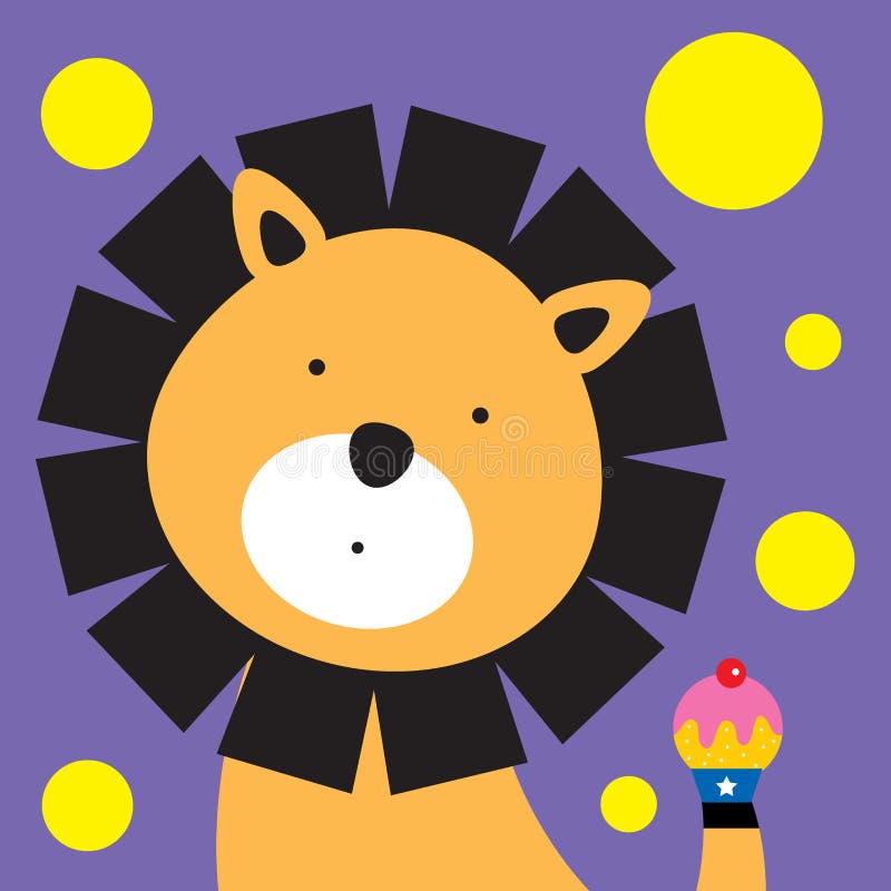 Lion birthday stock illustration