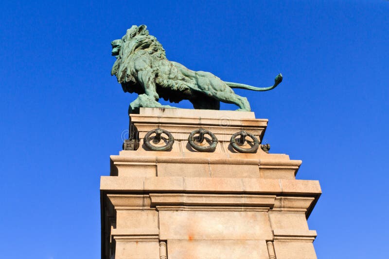 Lion Bronze Statue, Vienna, Austria Stock Image Image of path