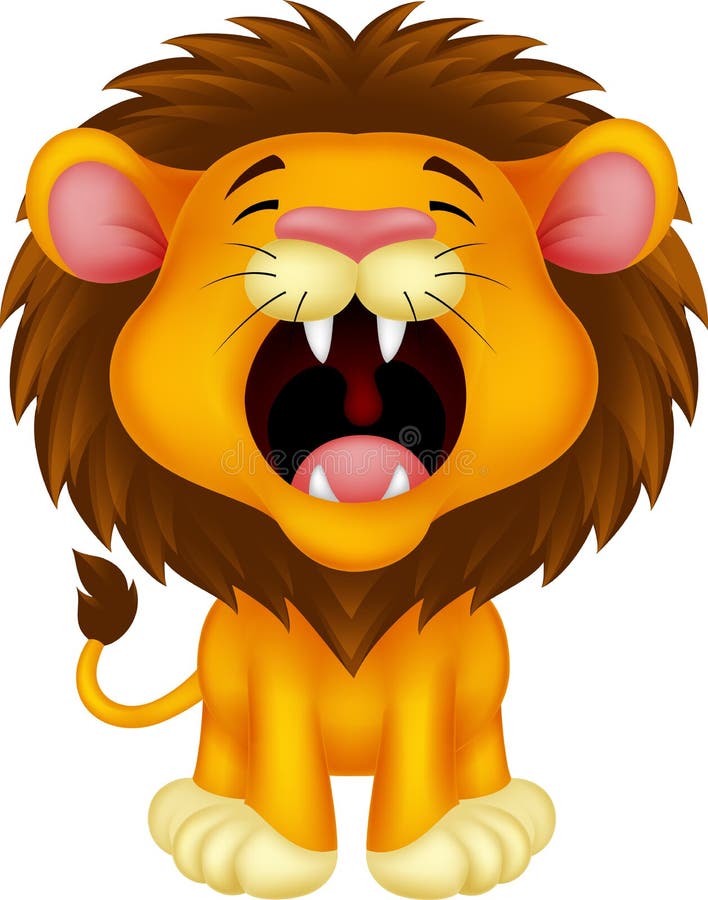 Lion cartoon roaring stock vector. Illustration of mane - 36398869