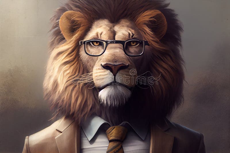 Lion with a Chic Mane in a Business Suit. AI Generated Stock ...