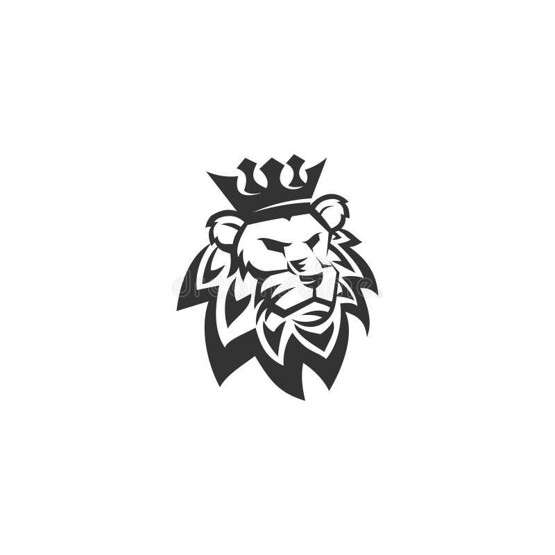 Lion Crown Template Illustration Emblem Mascot Isolated Stock Vector ...