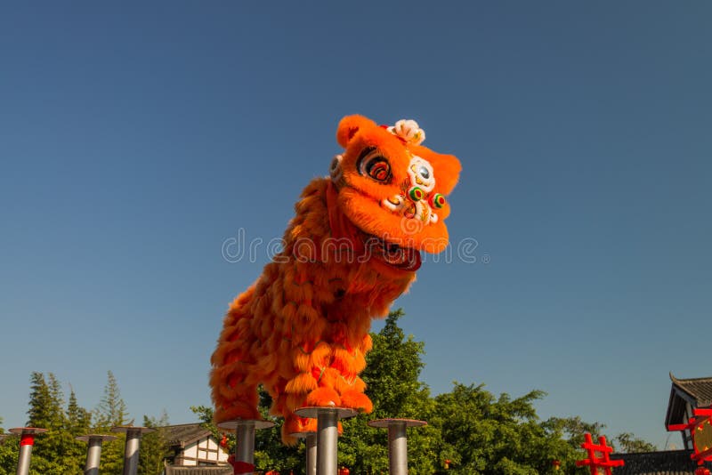 Lion dance stock photo. Image of jump, culture, good 29251302