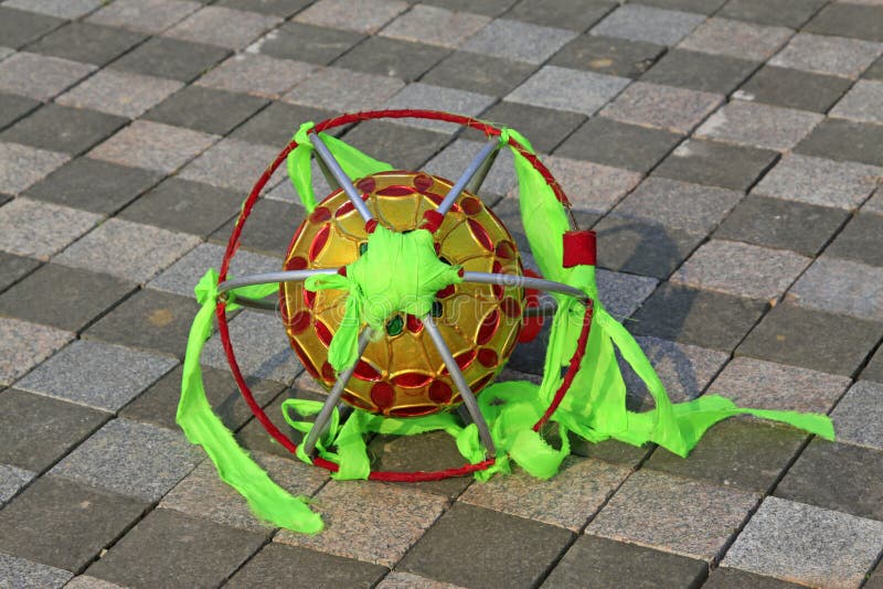 Lion Dance Props, Ball Made Of Silk Stock Photo Image of metal