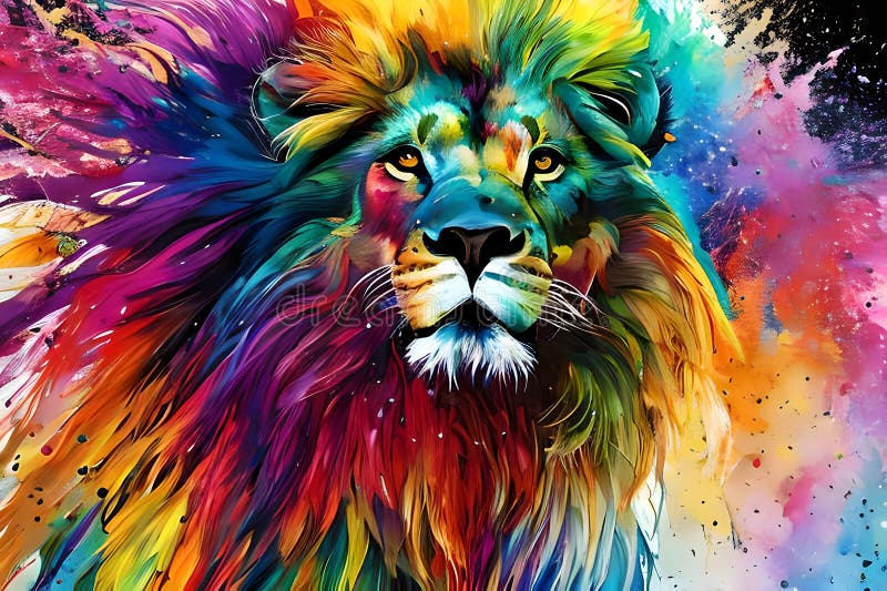 Lion of different colors stock illustration. Illustration of animal ...