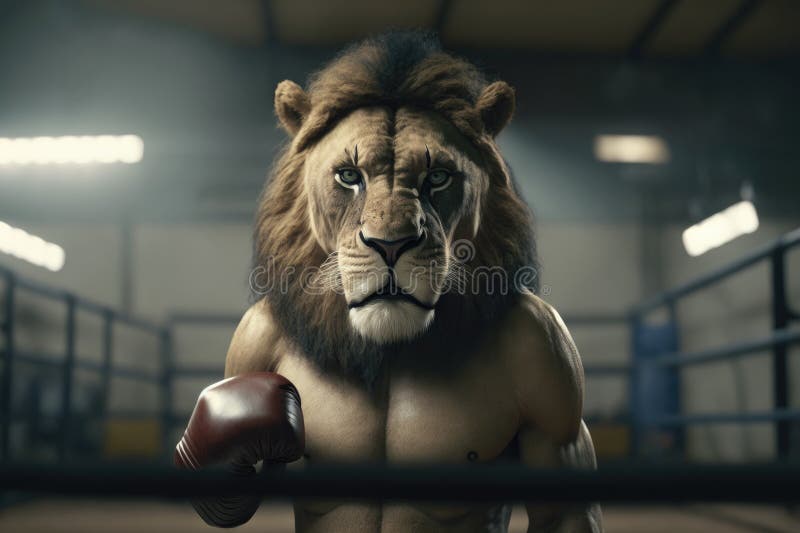 Lion Fighter Boxer Generative Ai Stock Illustration Illustration of