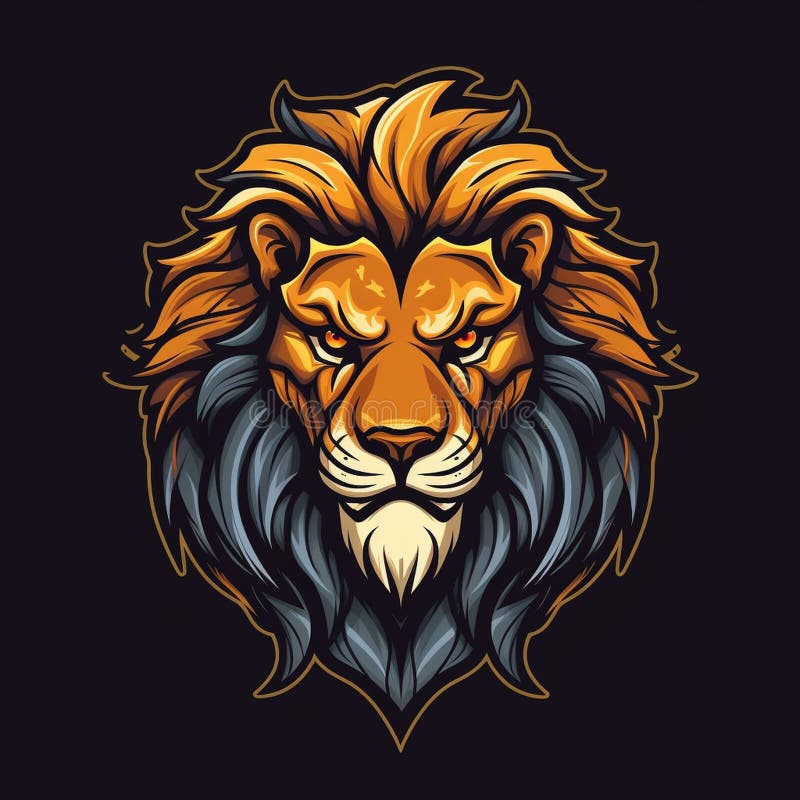 Lion head gaming logo Royalty Free Vector Image