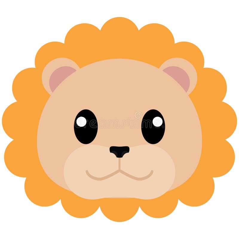 Lion head cartoon stock illustration. Illustration of sweet - 24141785