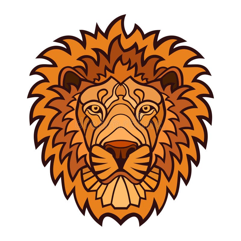 Lion head color mascot stock illustration. Illustration of logo 67108007