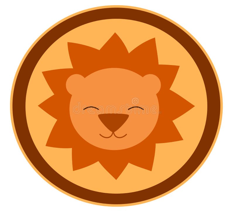 Cute Cartoon Lion Head Vector Illustration. Stock Vector - Illustration ...