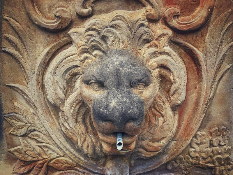 Lion Head Fountain Sculpture Stock Photo Image of lion, historical
