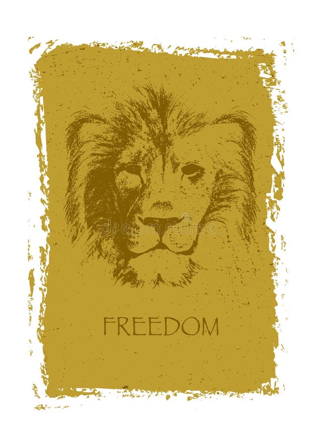 Lion head. hand drawn. vector illustration