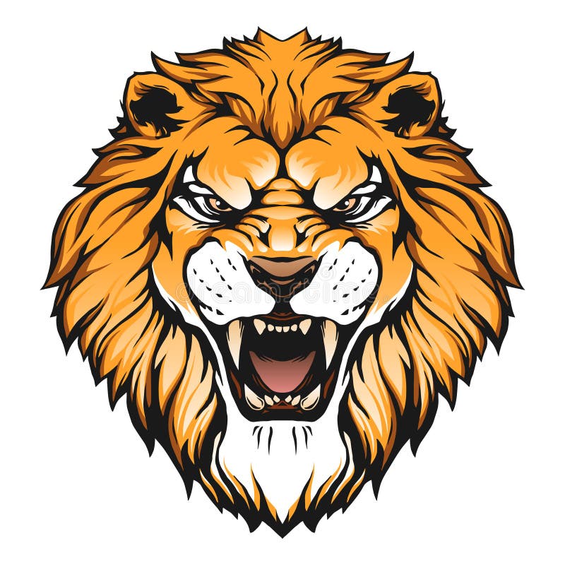 Lion head illustration stock vector. Illustration of powerful - 57189787