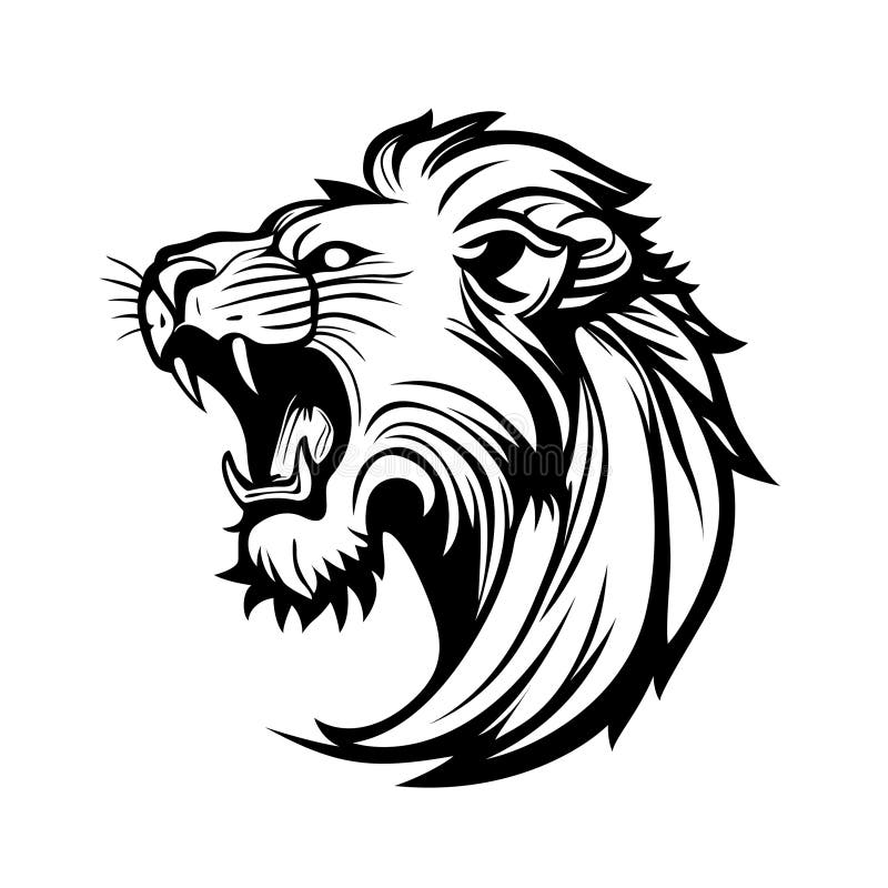 Lion Head Logo Design. Abstract Silhouette of a Lion Head Stock Vector ...