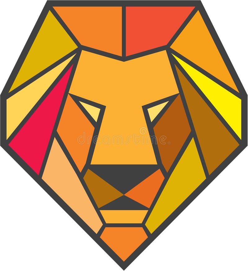 Lion Head Low Polygon stock de ilustración Lion Head Low Polygon stock de ilustración