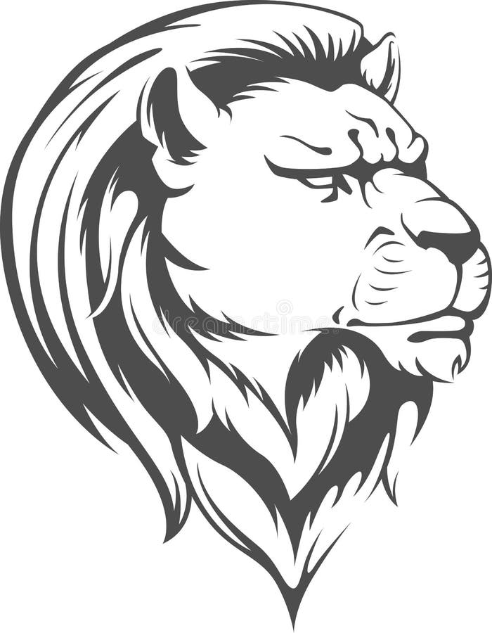 Lion Head Vetora Silhouette heráldico ilustração royalty free Lion Head Vetora Silhouette heráldico ilustração royalty free