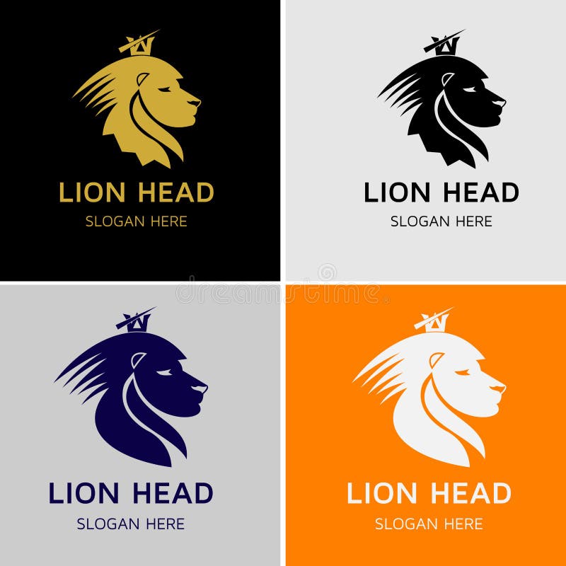 Lion King Head Vector Logo stock de ilustración Lion King Head Vector Logo stock de ilustración