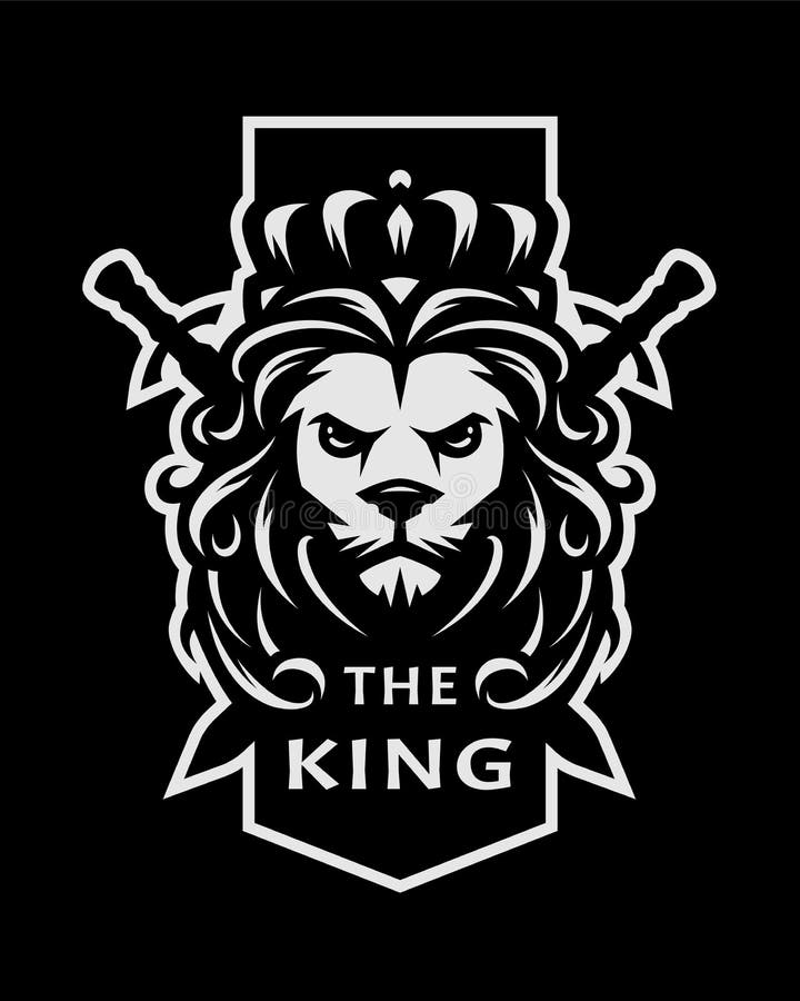 Lion King Symbol, Logo, Emblem on a Dark Background. Vector ...