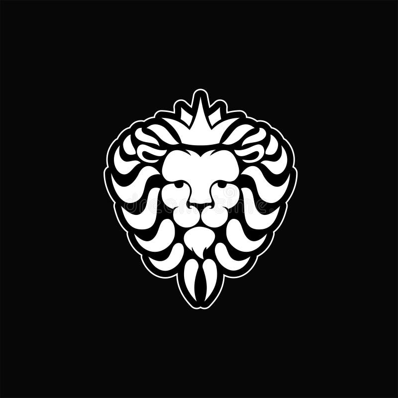 Lion Logo. Lion Head with Crown - Vector Illustration, Emblem Design ...