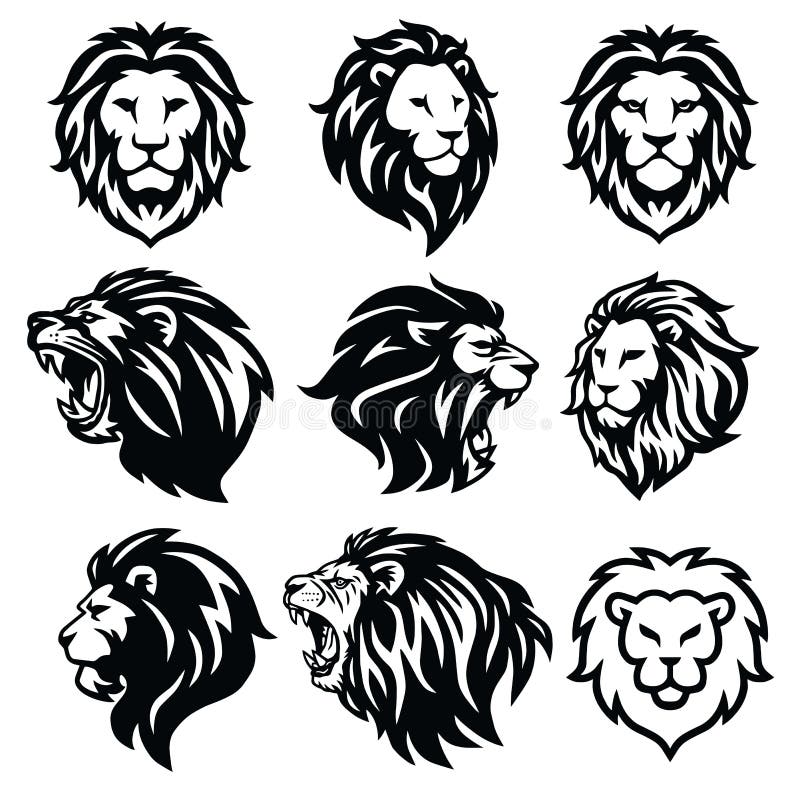 Lion Logo Set Progettazione premio Illustrazione di vettore illustrazione di stock Lion Logo Set Progettazione premio Illustrazione di vettore illustrazione di stock
