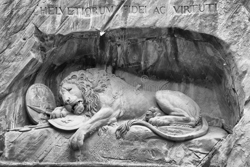 Detailed photo of the lion of Lucerne