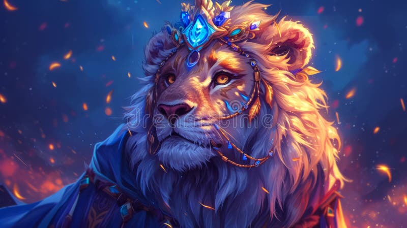 Lion majestueux avec un illustration libre de droits